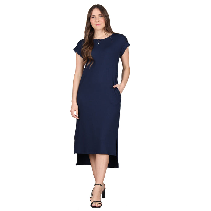 Wavy Ribbed Midi Dress Plus