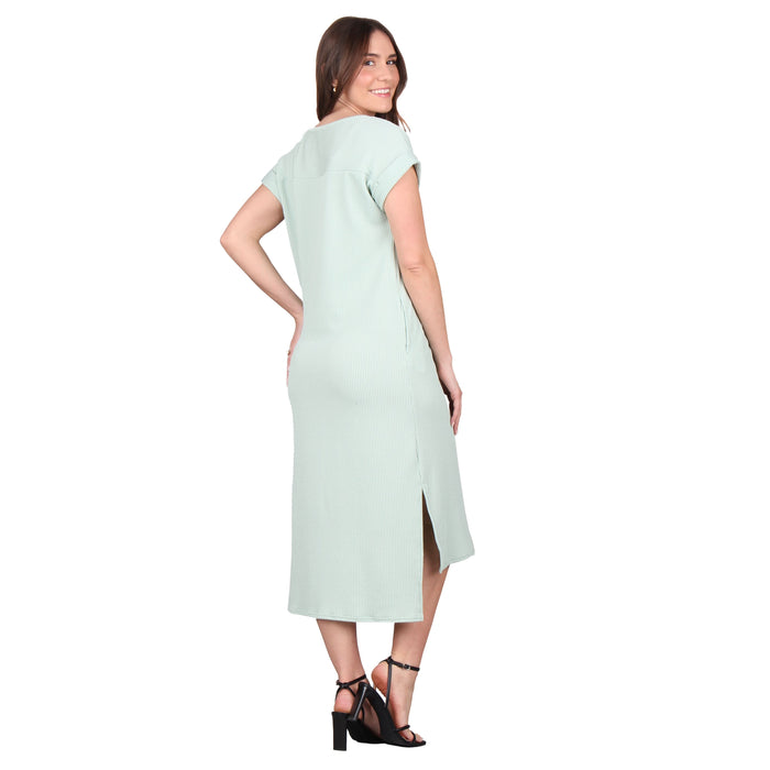 Wavy Ribbed Midi Dress Plus