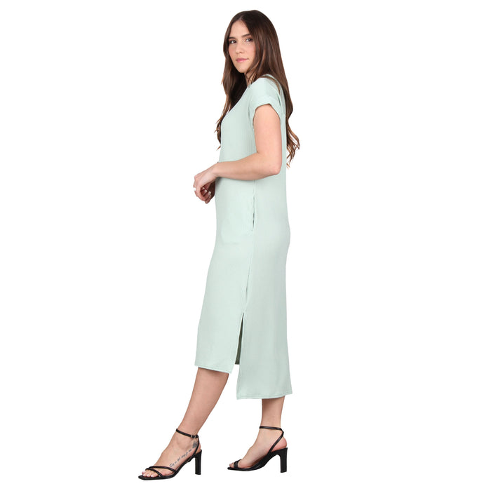 Wavy Ribbed Midi Dress Plus