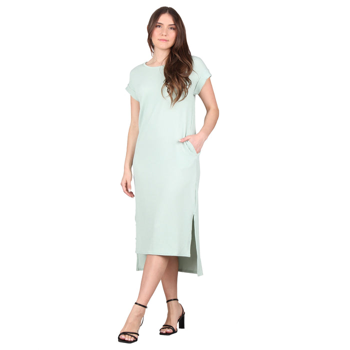 Wavy Ribbed Midi Dress Plus
