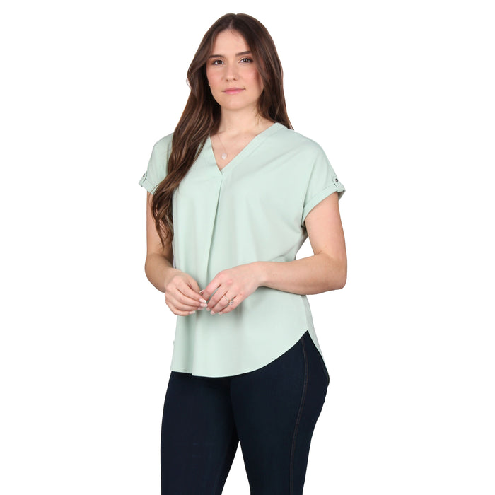 V-Neck Pleated Tunic