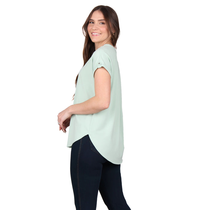 V-Neck Pleated Tunic