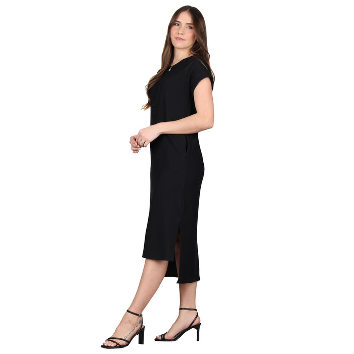 Wavy Ribbed Midi Dress Plus