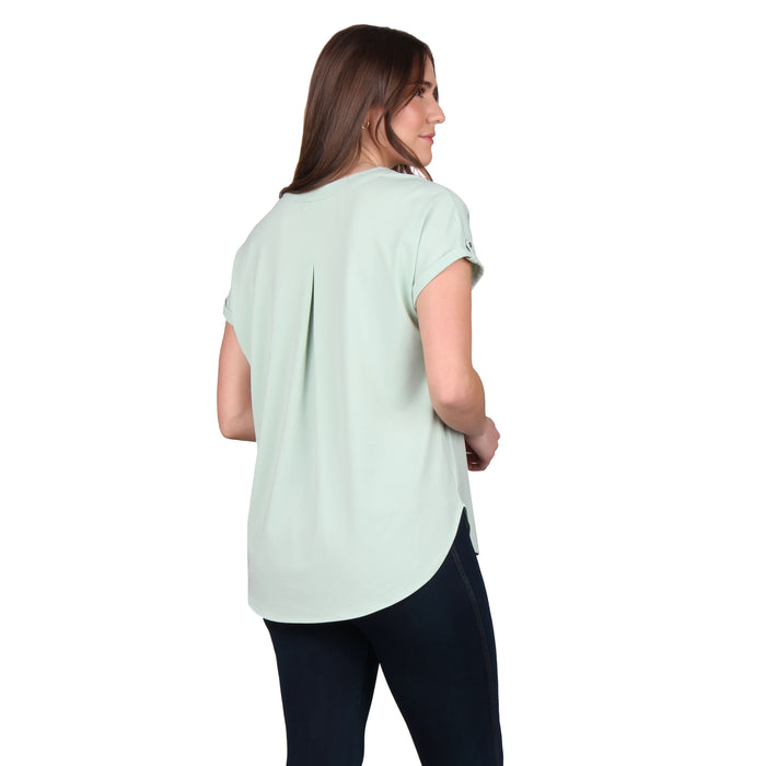 V-Neck Pleated Tunic
