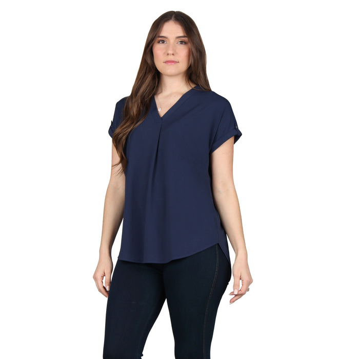 V-Neck Pleated Tunic