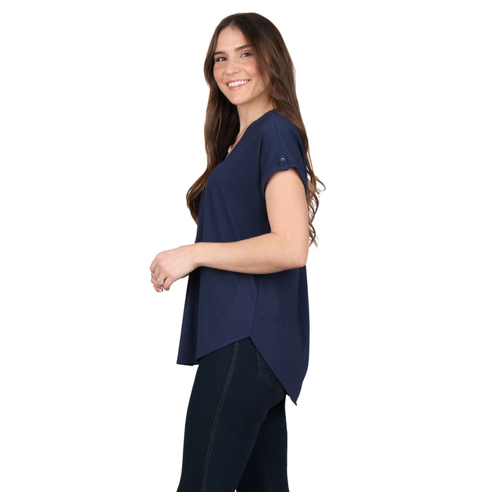 V-Neck Pleated Tunic
