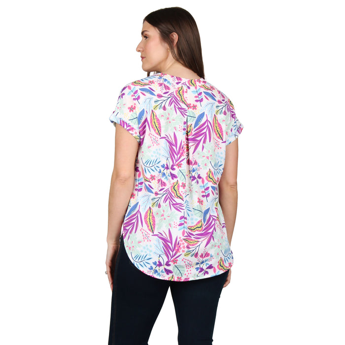 V-Neck Pleated Tunic