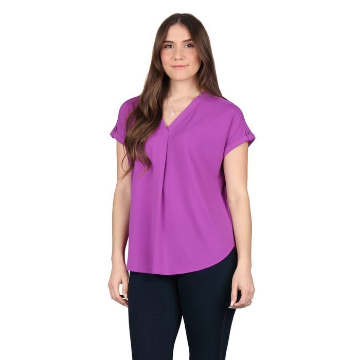 V-Neck Pleated Tunic