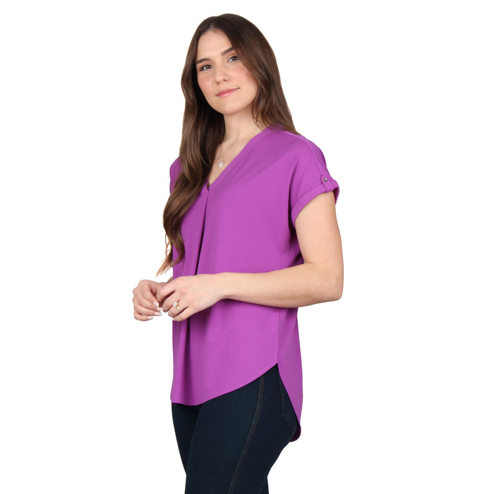 V-Neck Pleated Tunic
