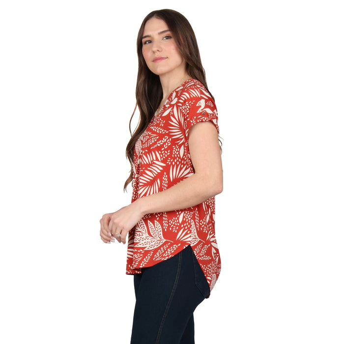 V-Neck Pleated Tunic