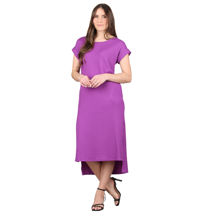 Wavy Ribbed Midi Dress Plus