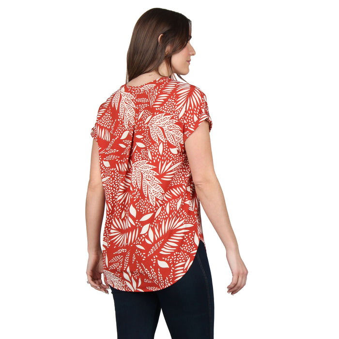 V-Neck Pleated Tunic