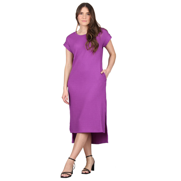 Wavy Ribbed Midi Dress Plus