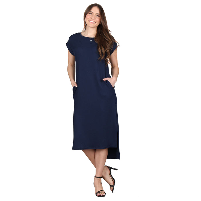 Wavy Ribbed Midi Dress Plus