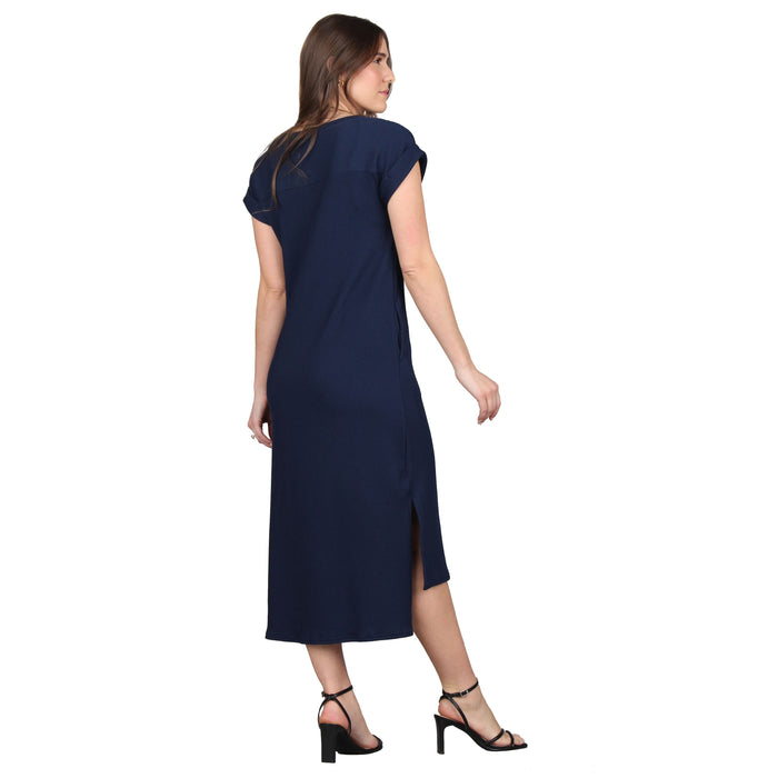 Wavy Ribbed Midi Dress Plus