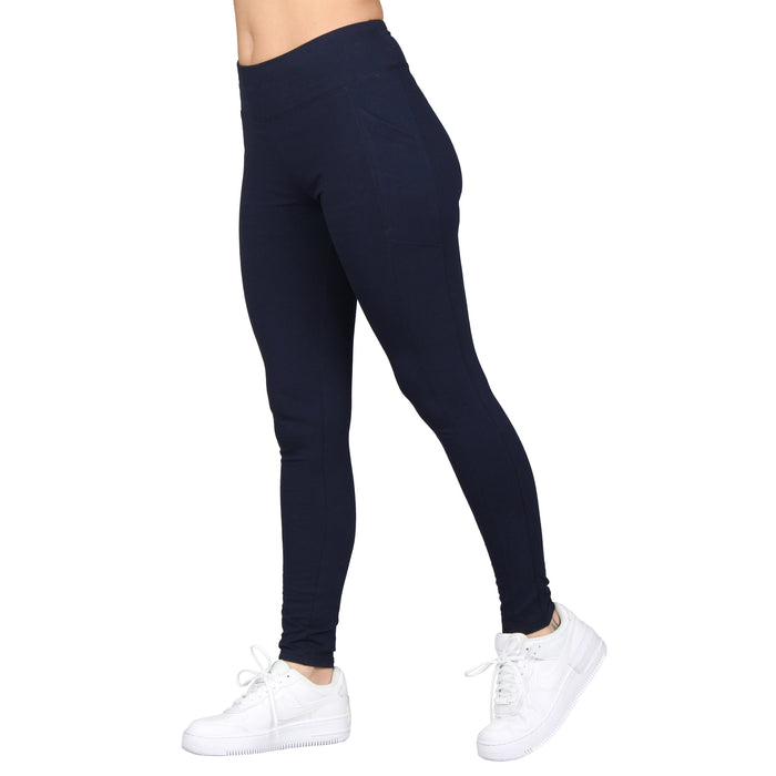 Plus Size High-Rise Side Pocket Cotton Leggings