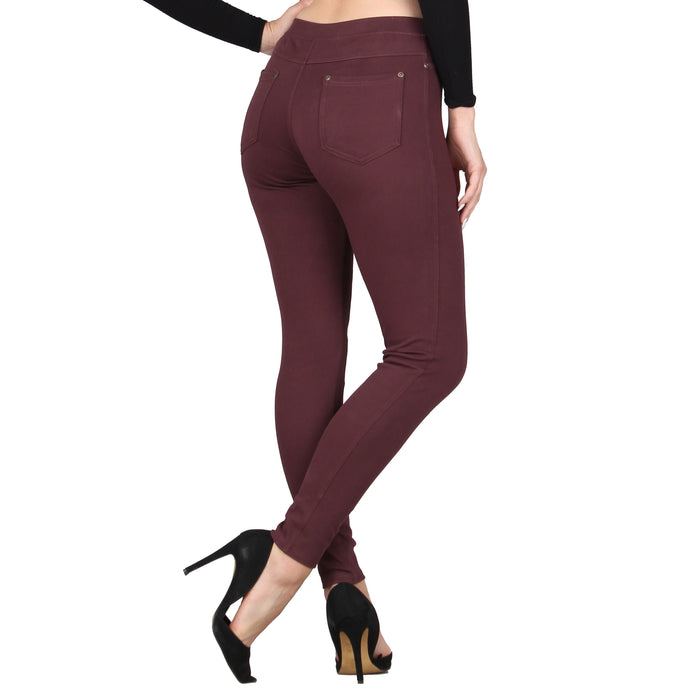Plus Size Women's Solid Denim Jeggings