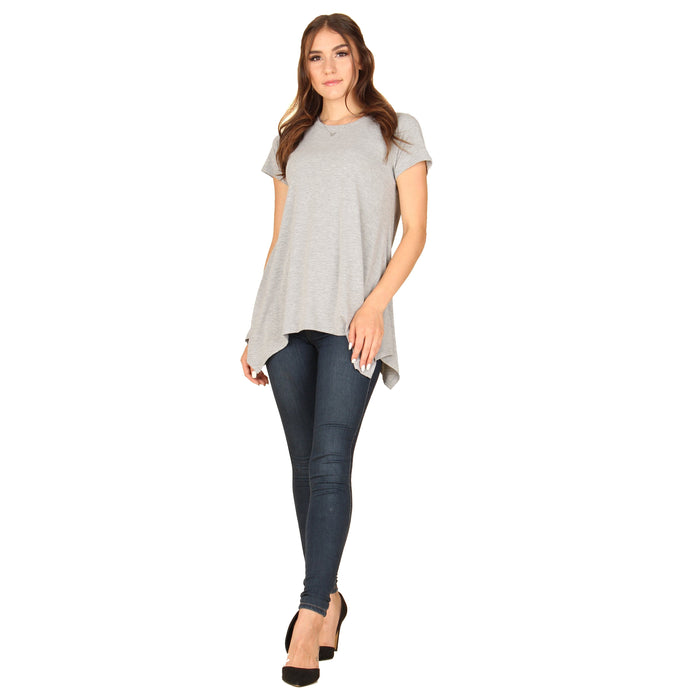Solid Symmetrical Hemline Tunic