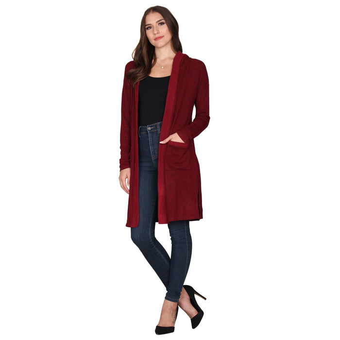 Solid Hooded Cardigan