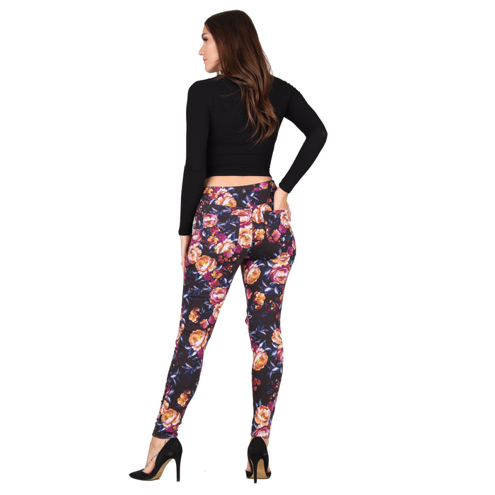 Printed Denim Jeggings