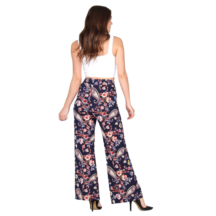 Plus Size Printed Tassel Tie Palazzo Pants