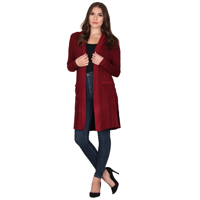 Solid Hooded Cardigan