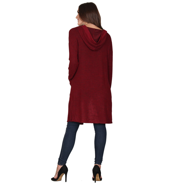 Solid Hooded Cardigan