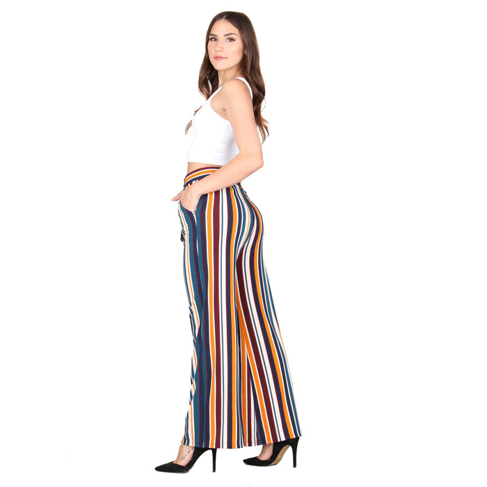 Plus Size Printed Tassel Tie Palazzo Pants