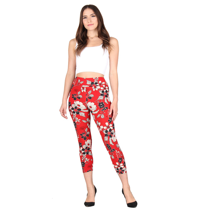 Plus Size Printed Capri Super Soft Leggings