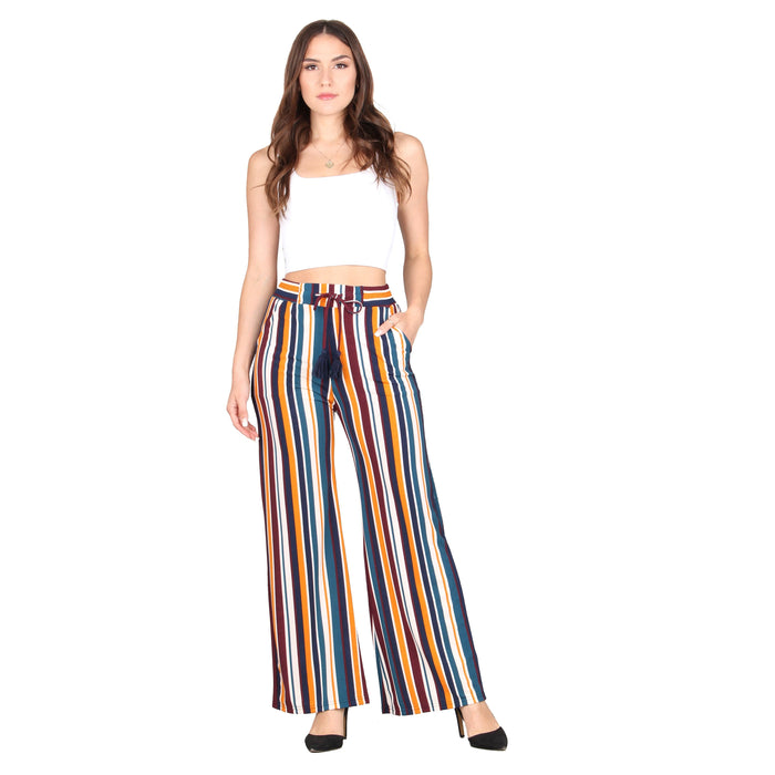 Plus Size Printed Tassel Tie Palazzo Pants