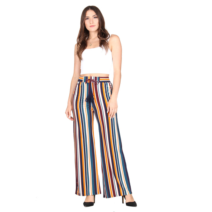 Plus Size Printed Tassel Tie Palazzo Pants