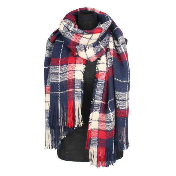 Knit Plaid Scarf