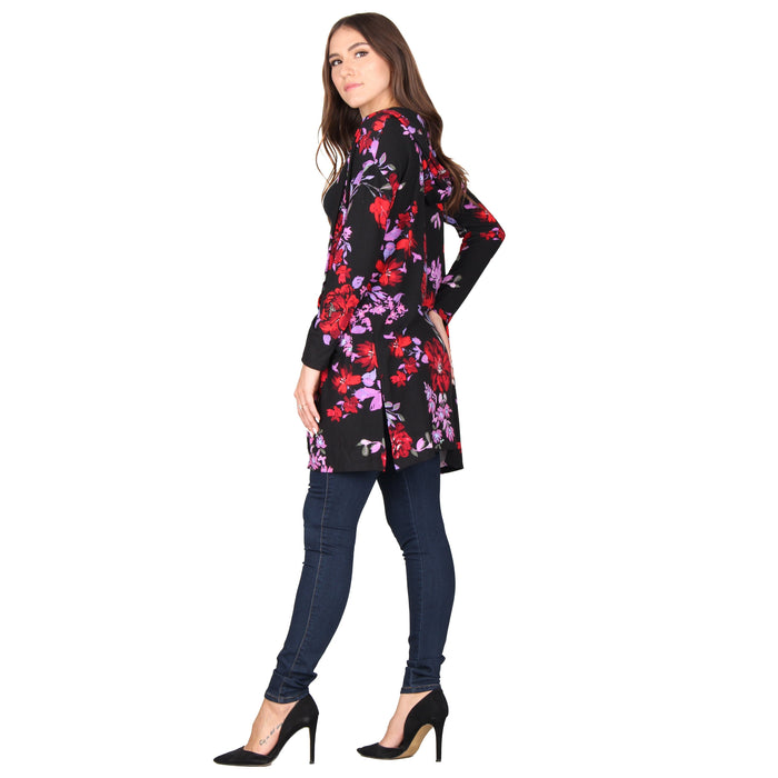 Printed Hooded Cardigan