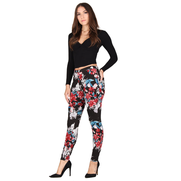 Printed Denim Jeggings