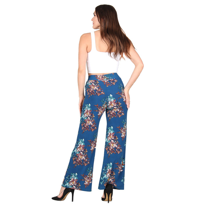 Plus Size Printed Tassel Tie Palazzo Pants