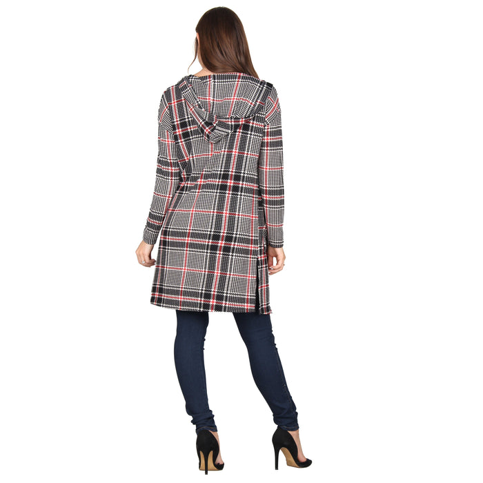 Printed Hooded Cardigan