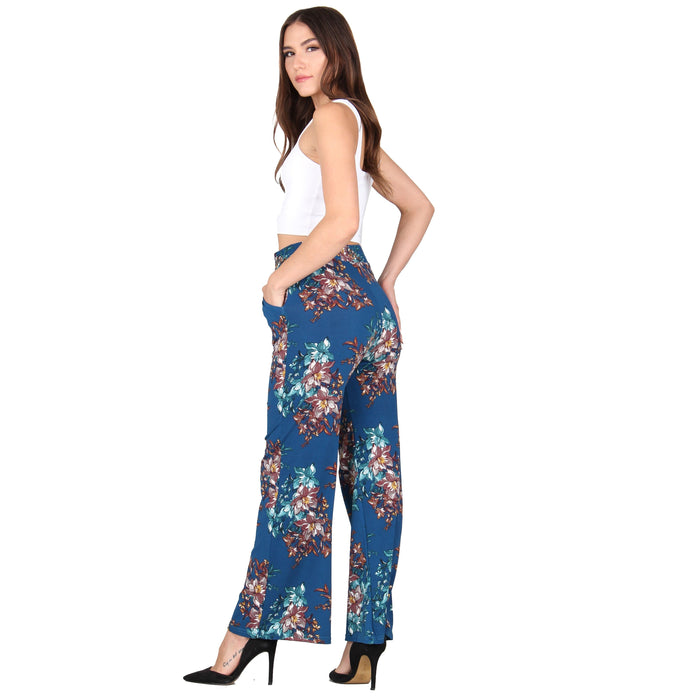 Plus Size Printed Tassel Tie Palazzo Pants