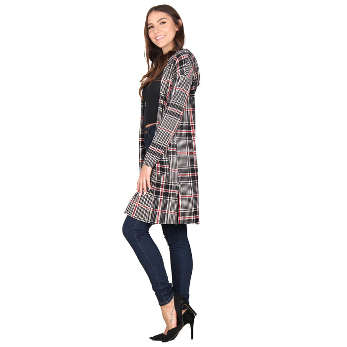 Printed Hooded Cardigan