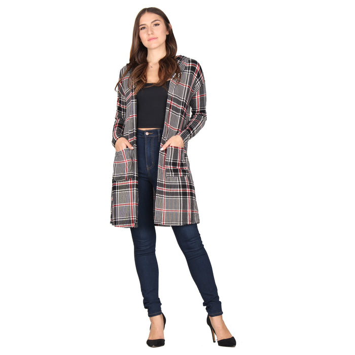 Printed Hooded Cardigan
