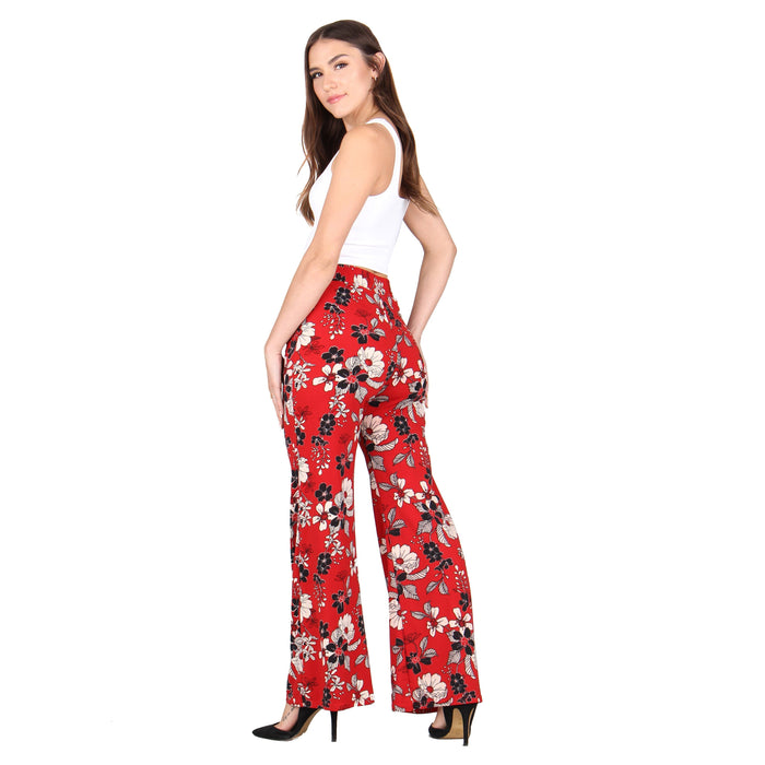 Plus Size Printed Tassel Tie Palazzo Pants
