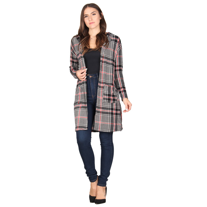 Printed Hooded Cardigan