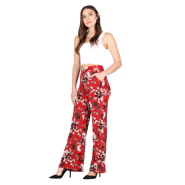 Plus Size Printed Tassel Tie Palazzo Pants