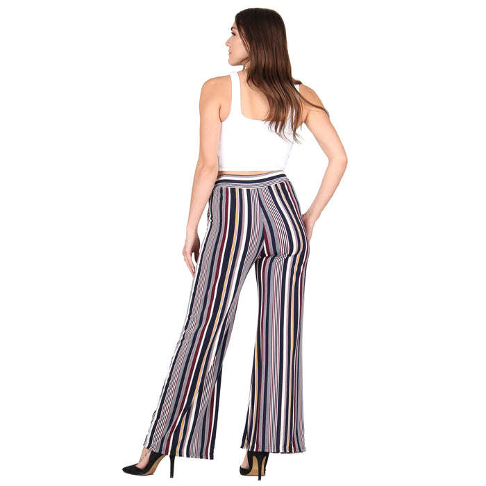Plus Size Printed Tassel Tie Palazzo Pants