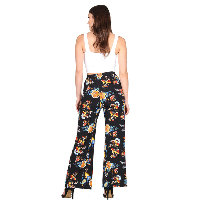 Plus Size Printed Tassel Tie Palazzo Pants
