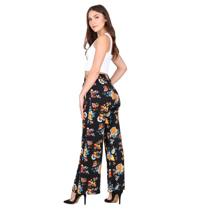 Plus Size Printed Tassel Tie Palazzo Pants