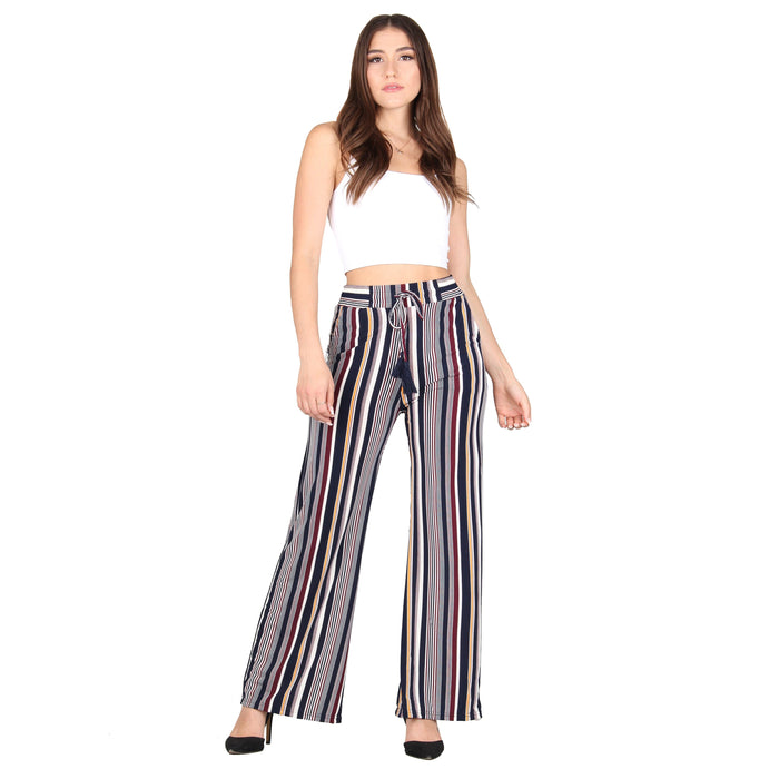 Plus Size Printed Tassel Tie Palazzo Pants