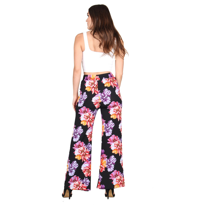 Plus Size Printed Tassel Tie Palazzo Pants