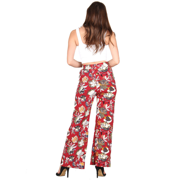 Plus Size Printed Tassel Tie Palazzo Pants