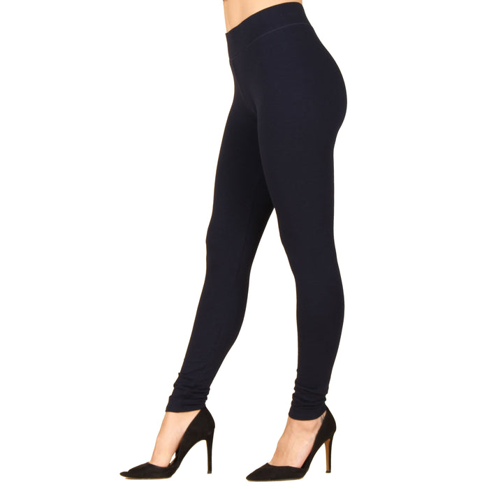Wide Waistband Cotton Leggings