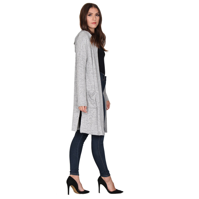 Solid Hooded Cardigan
